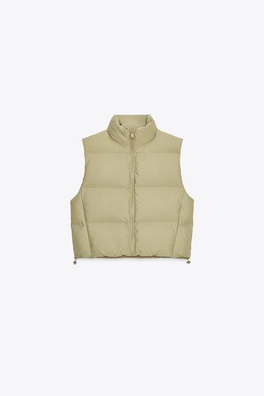 COLETE ACOLCHOADO IMPERMEÁVEL CORTA-VENTO - Caqui-claro da Zara