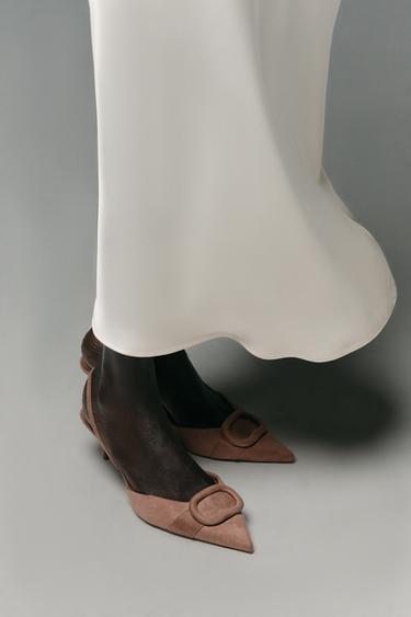 SLINGBACK SHOES WITH PIECE DETAIL - Pink by Zara - Image 1