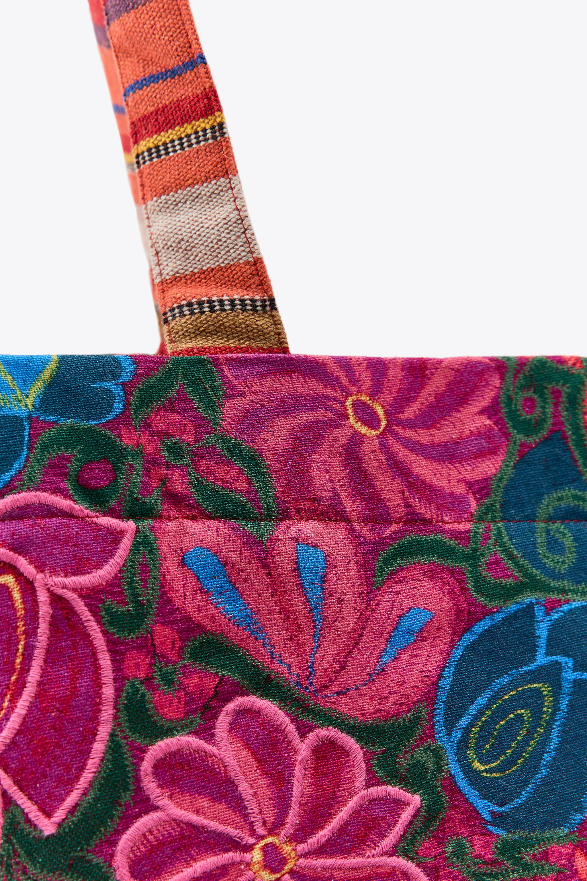 EMBROIDERED FLOWER TOTE BAG - Multicoloured | ZARA United