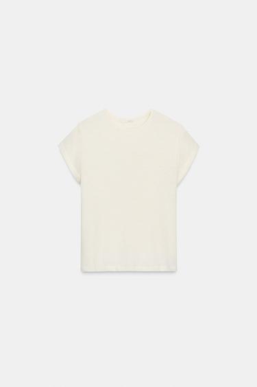 RUSTIC SHORT SLEEVE T-SHIRT - Ecru by Zara