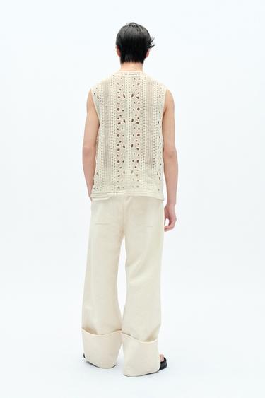 CROCHET TANK TOP WITH KNOTS X FANGLU LIN - Oyster-white by Zara - Image 2