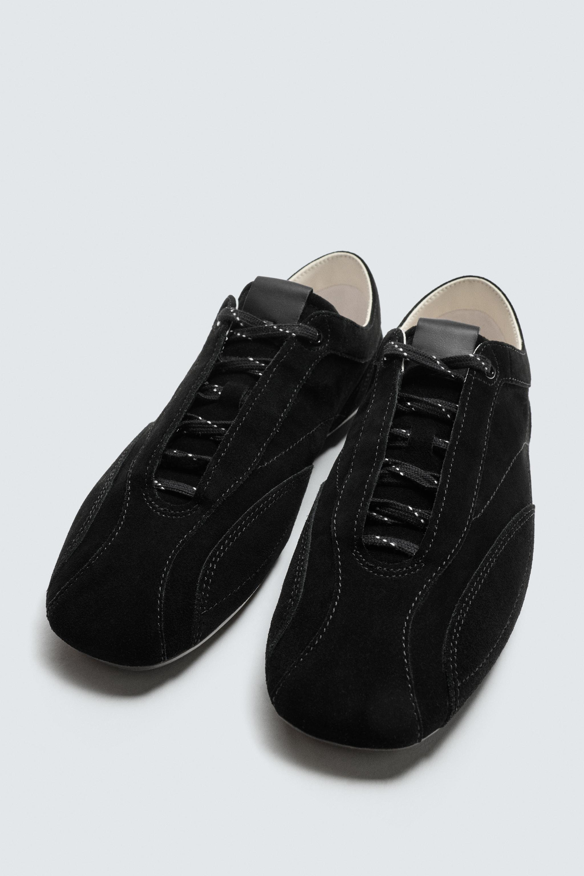 ULTRA-THIN SOLE LEATHER SNEAKERS - Black | ZARA United States