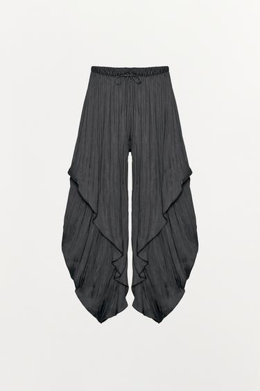 ZW COLLECTION RUFFLED BALLOON PANTS — Dark gray 2
