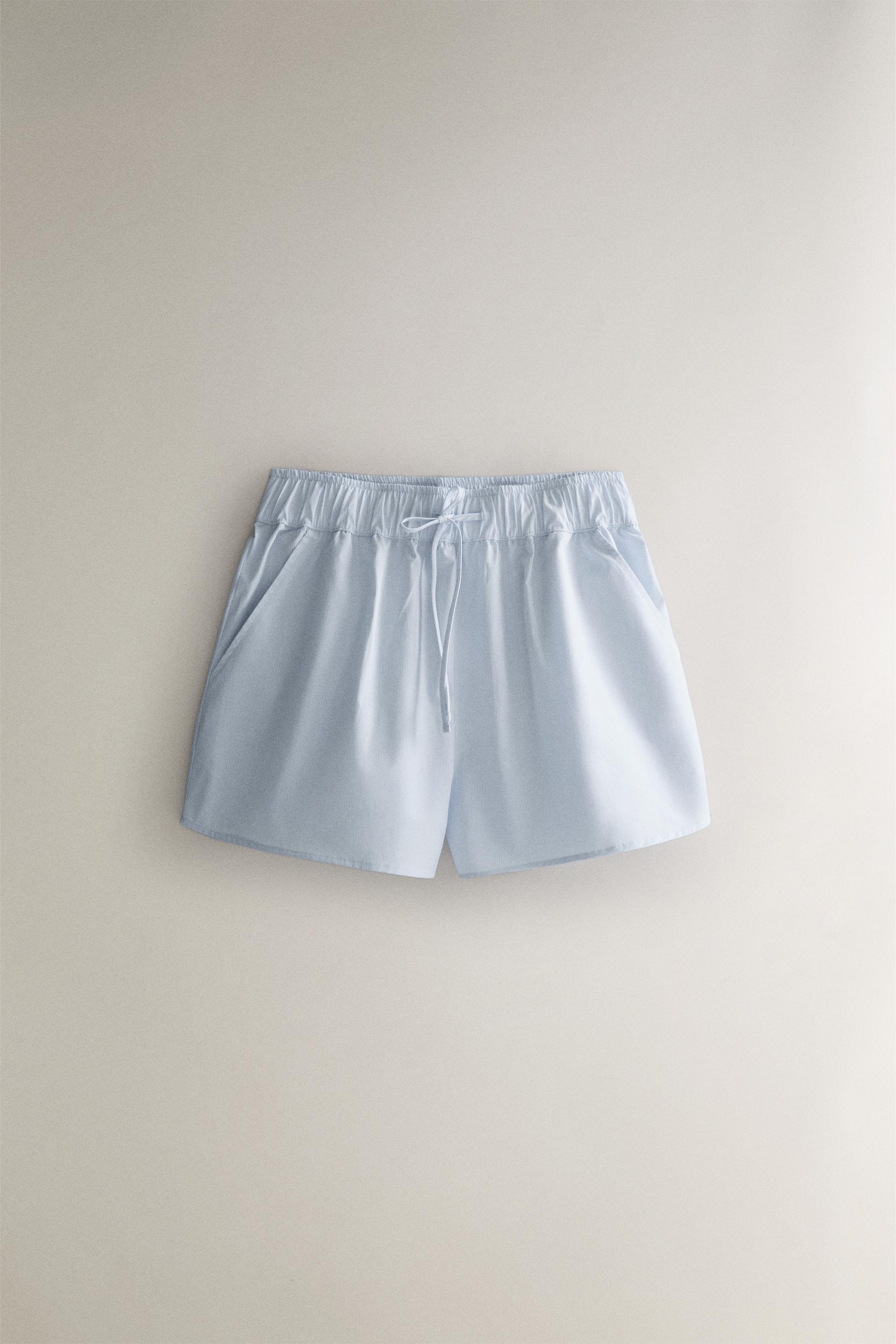 STRIPED SHORTS — Blue