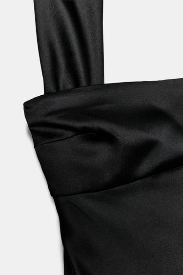 SATIN FOULARD DRESS - Black by Zara - Image 5