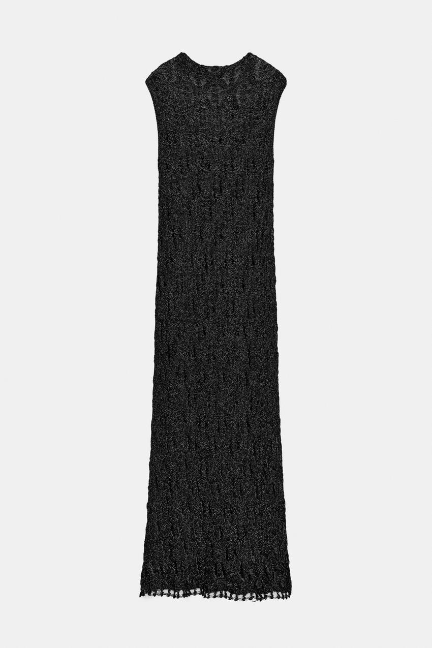 black and gold midi dress Metallic Black Gold Long Sleeve Tessa Midi Dress M