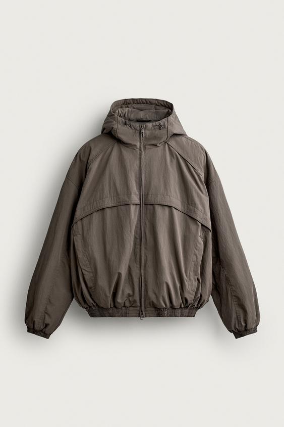TECHNICAL PADDED RELAXED FIT JACKET - Light khaki by Zara - Image 0