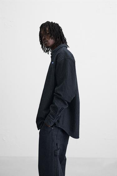 STRIPED RELAXED FIT SHIRT - Blue by Zara - Image 5