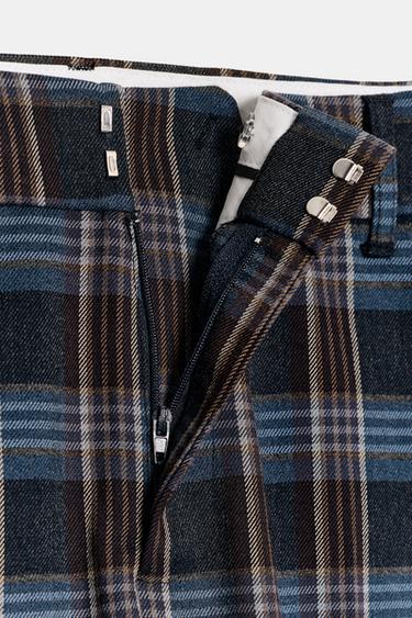 CHECK TROUSERS - Blue grey by Zara - Image 4