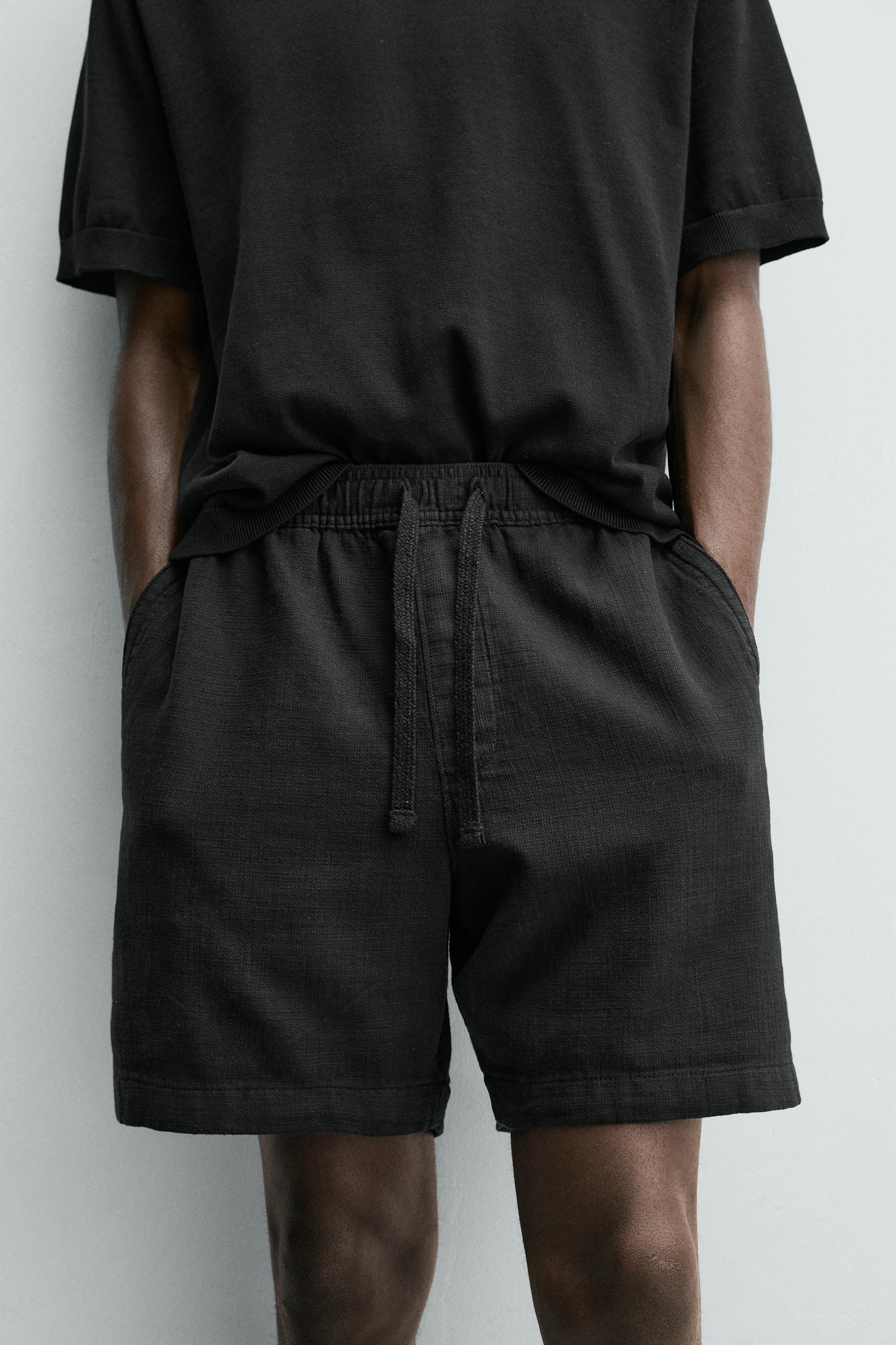 Мужские шорты Zara TEXTURED REGULAR FIT SHORTS — фото 5