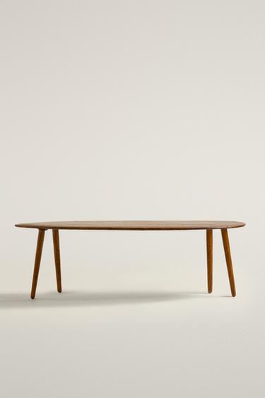 BEVELED WOOD COFFEE TABLE — Brown 2