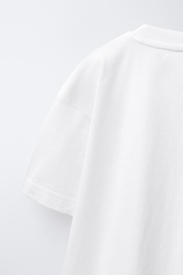 T-SHIRT JOGGING ÉTIQUETTES - Blanc de Zara - Image 3