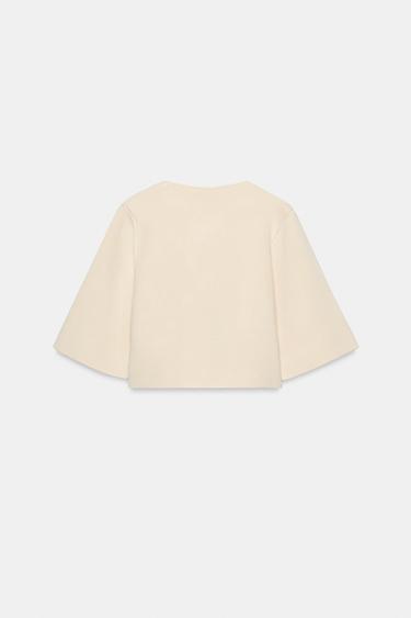 GILET COURT EN MAILLE - Écru de Zara - Image 7