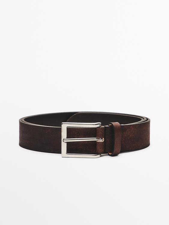 Distressed leather belt from Zara - $90