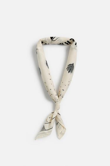 BANDANA À IMPRIMÉ EN CONTRASTE - Écru de Zara