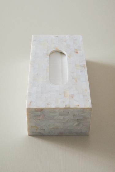 BOÎTE À MOUCHOIRS NACRÉE - Beige clair de Zara - Image 4