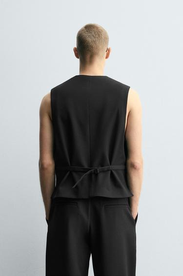 TEXTURED WAISTCOAT WITH POCKETS - Black by Zara - Image 2