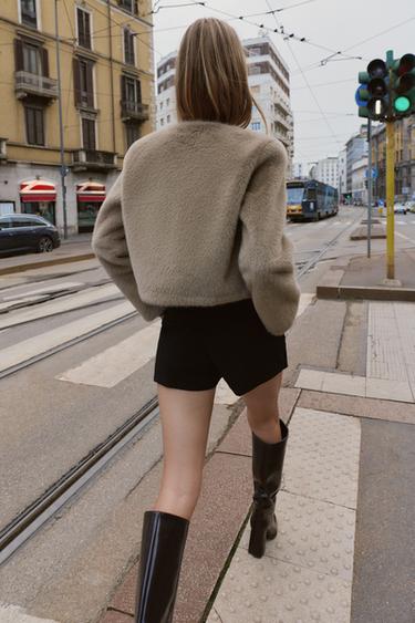 VESTE COURTE EFFET FOURRURE - Beige de Zara - Image 2