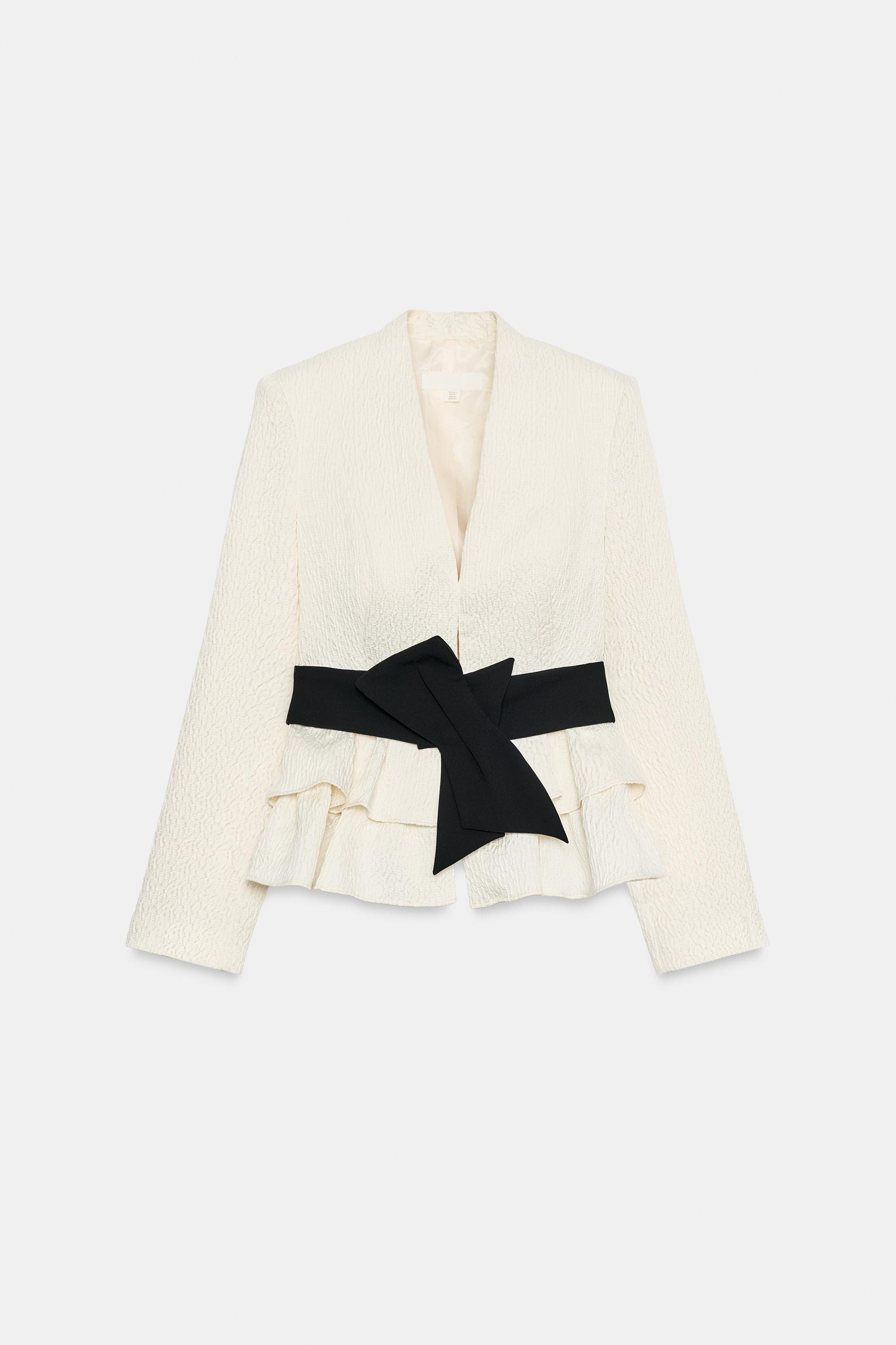 BELTED PEPLUM BLAZER