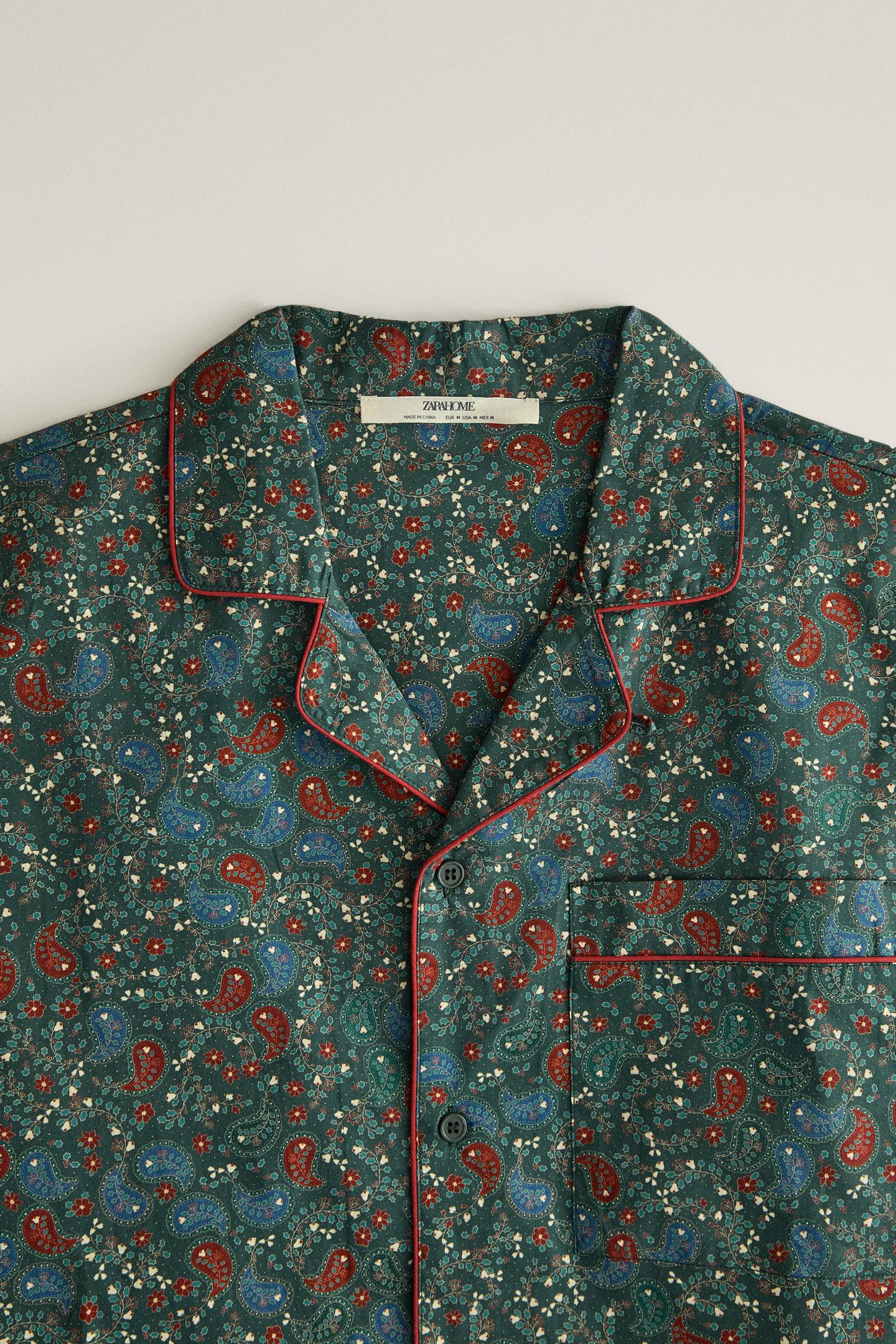 Пижамный комплект Christmas для детей, пейсли — Zara, цвет: Тёмный зелёный — фото 3
