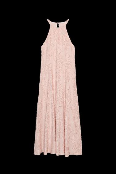 Zara STRUCTURED HALTER DRESS - Beige-pink - Image 0