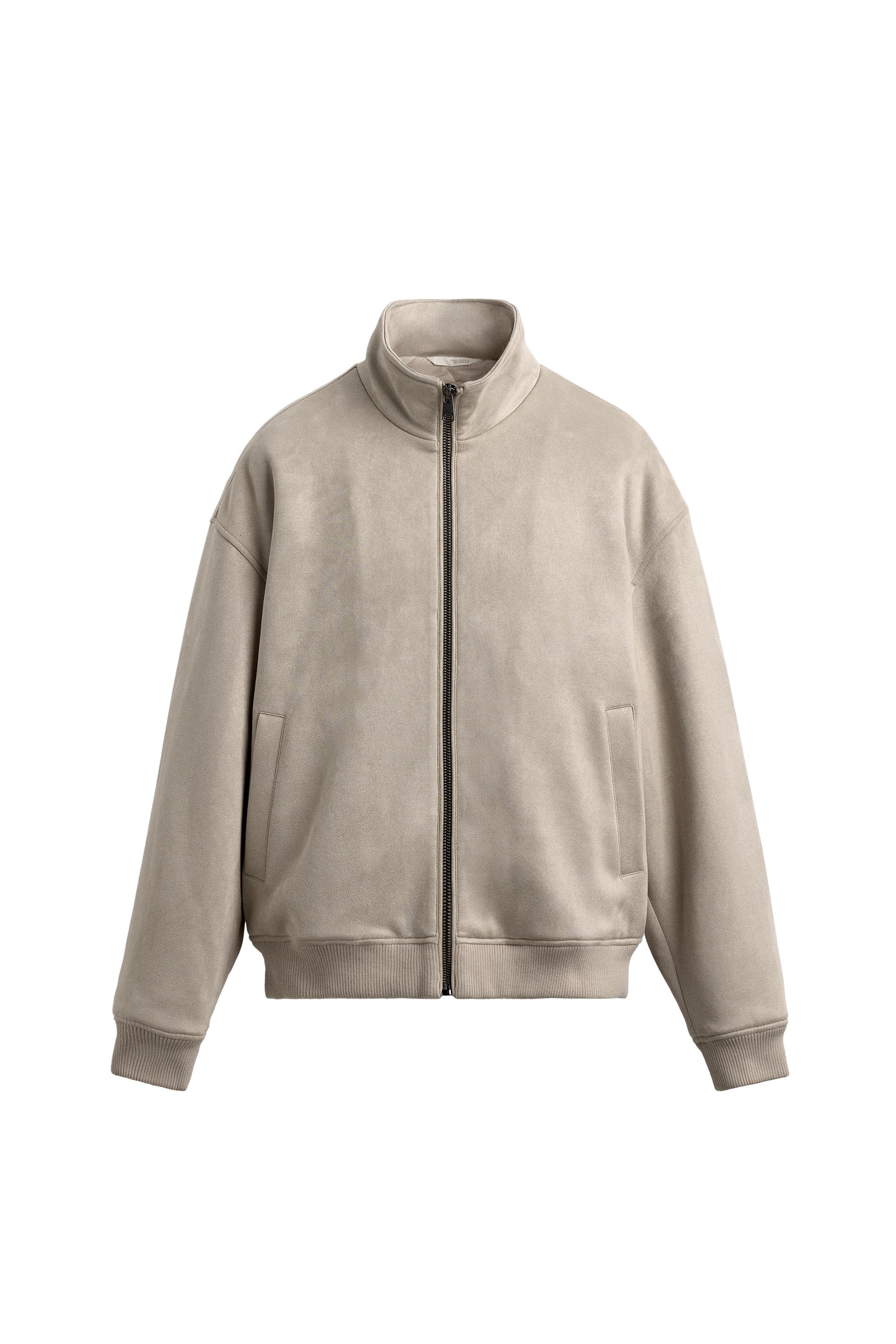 フェイクスエード キルティングジャケット - カーボングレー | ZARA 