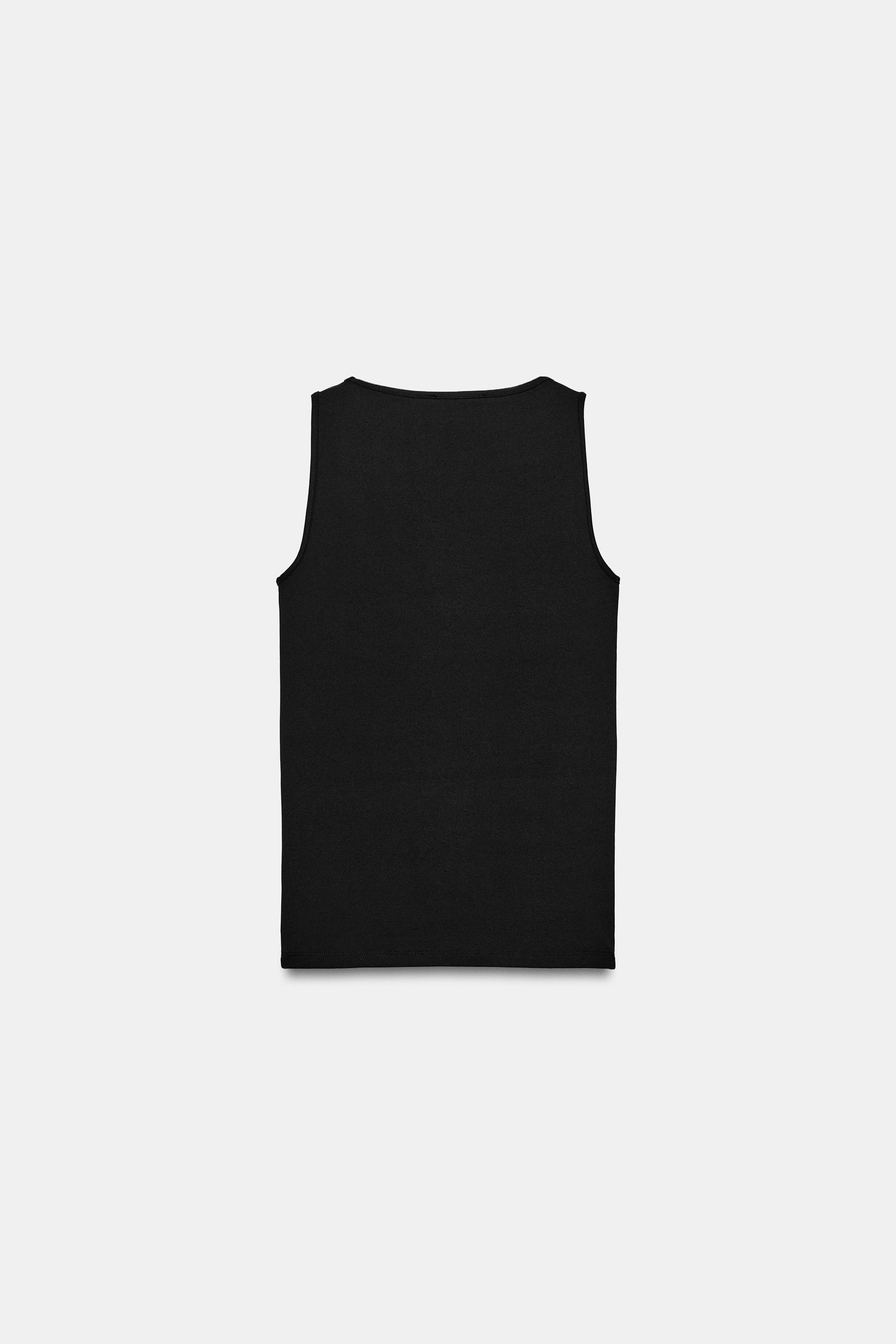 Женские футболки Zara WIDE STRAP POLYAMIDE T-SHIRT — фото 5