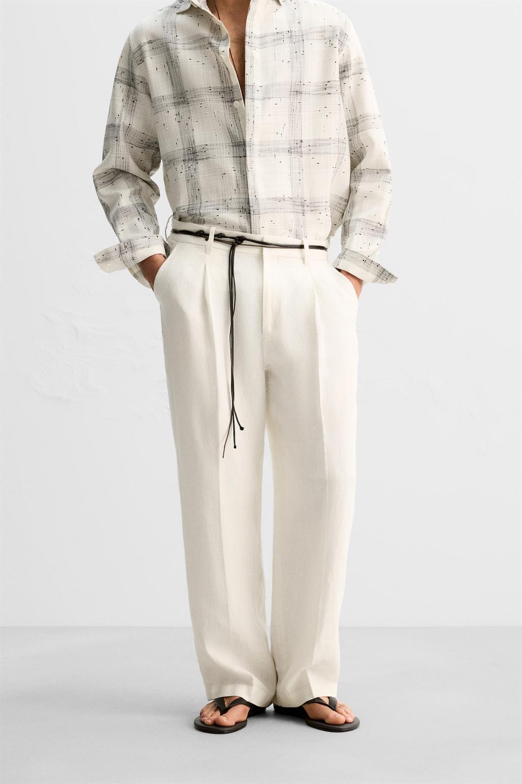 PANTALON 100 % LIN À PLIS LIMITED EDITION