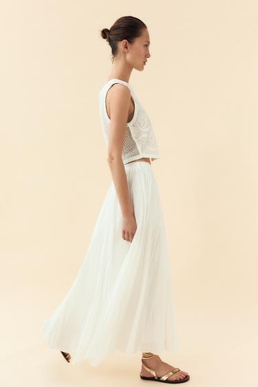 EMBROIDERED TOP - White by Zara - Image 4