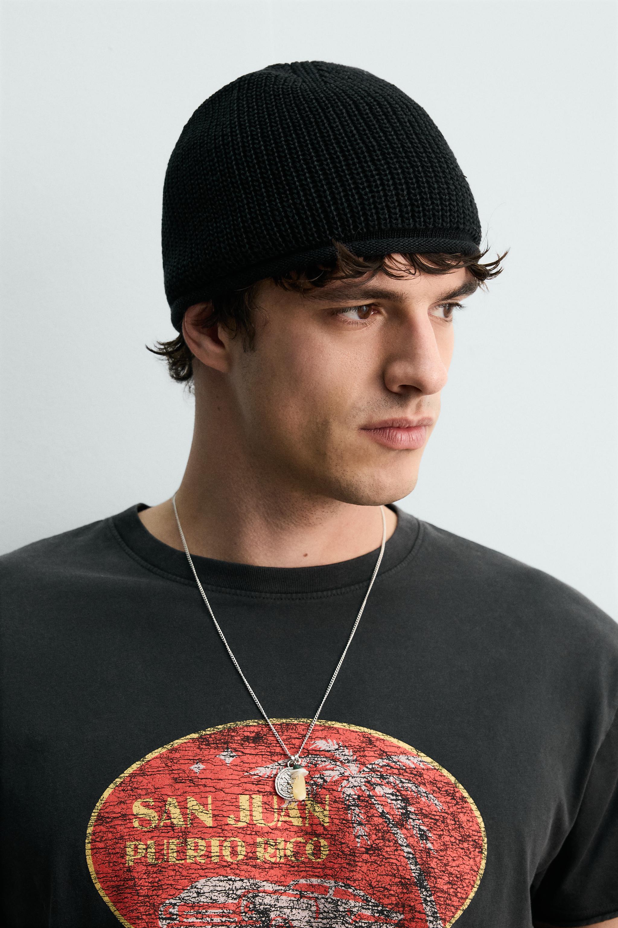 100% LINEN KNIT BEANIE - Navy blue | ZARA Spain