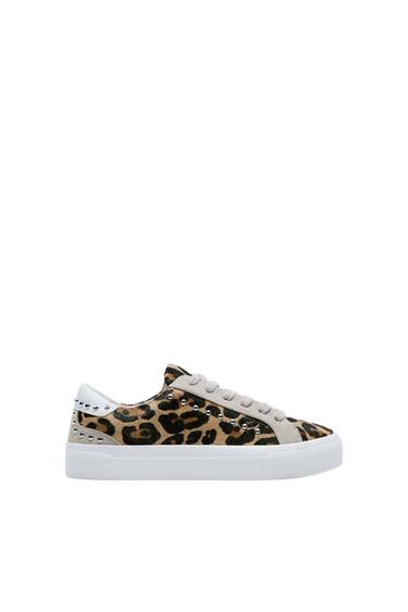 ANIMAL PRINT LEATHER SNEAKERS