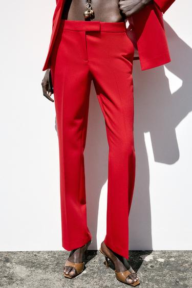 PANTALON FLARE - Rouge de Zara - Image 1