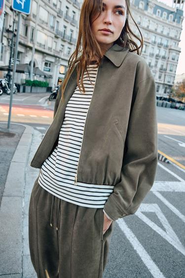 VOLUME BOMBER JACKET SET - Khaki by Zara