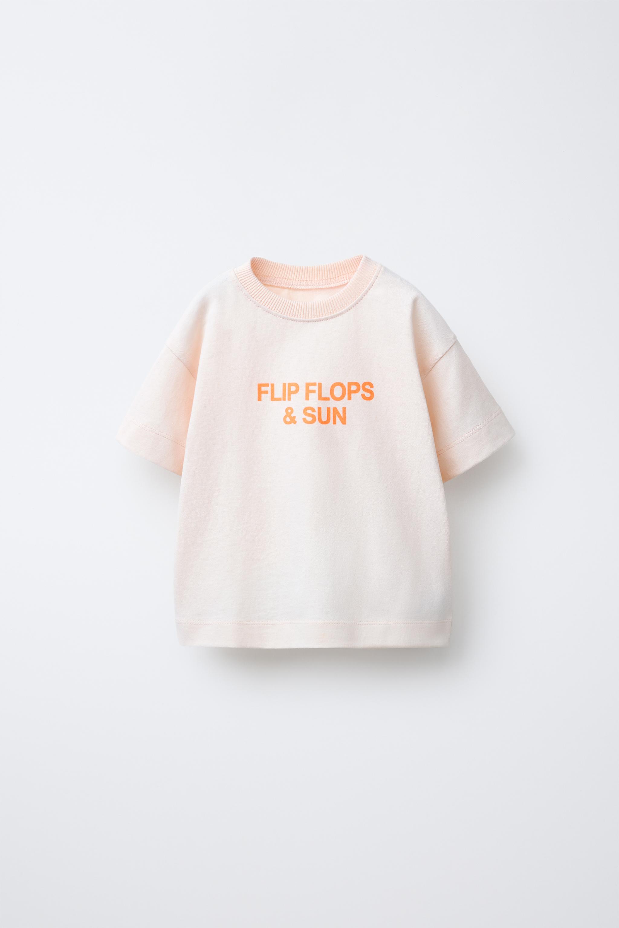 スペイン発送 ZARA プリントテキストTシャツ カジュアル 最新作 テキストプリント Tシャツ - レッド | ZARA Japan / 日本
