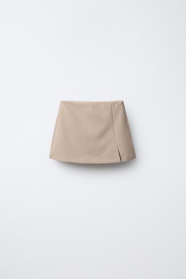 BERMUDA SKORT WITH SLIT - Light beige by Zara