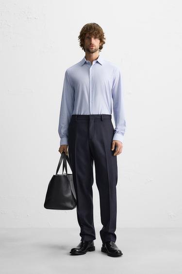 CAMISA ELÁSTICA COM TEXTURA - listrado da Zara - Imagem 0