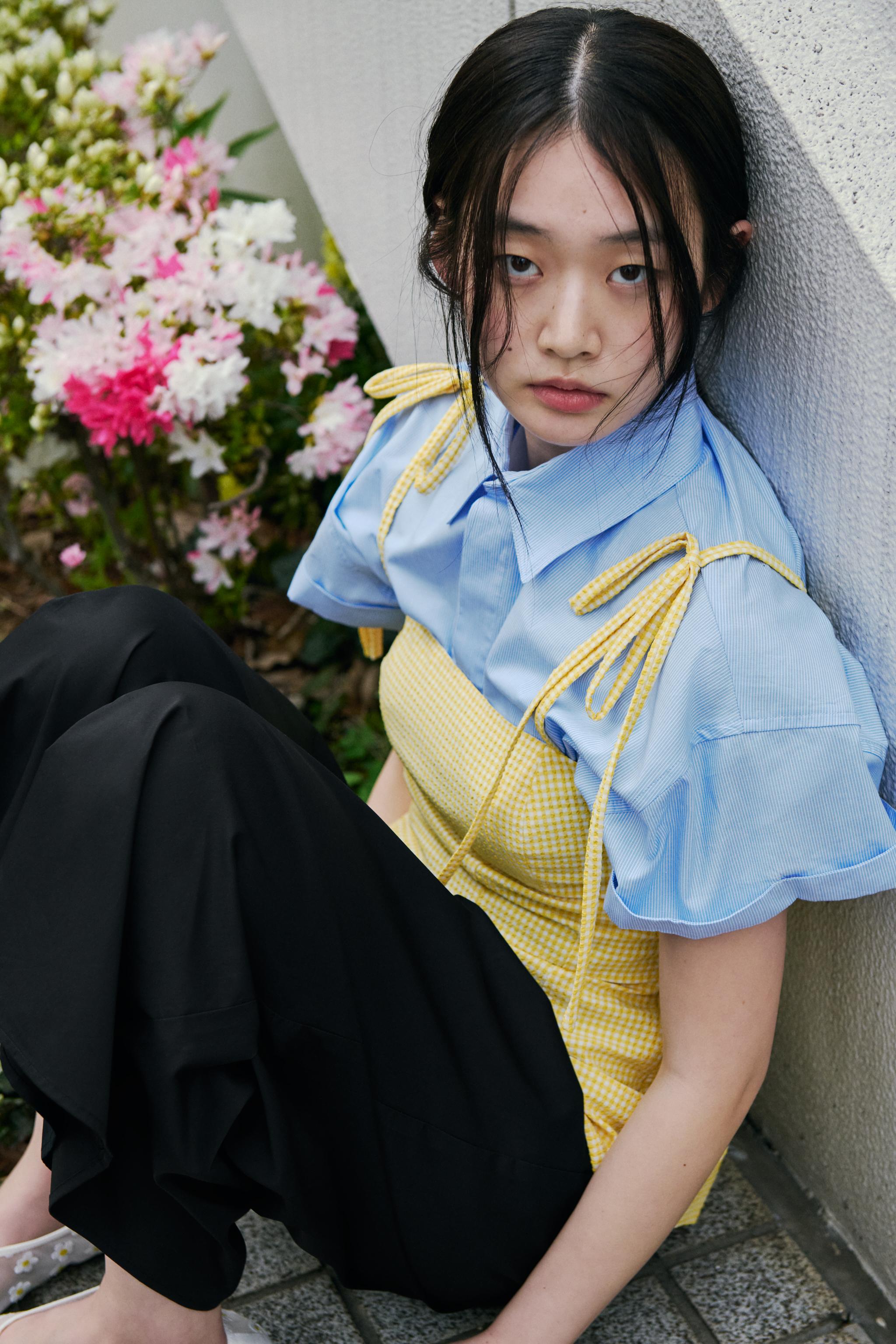 ギンガムチェック柄リボン付きトップス - プリント地 | ZARA