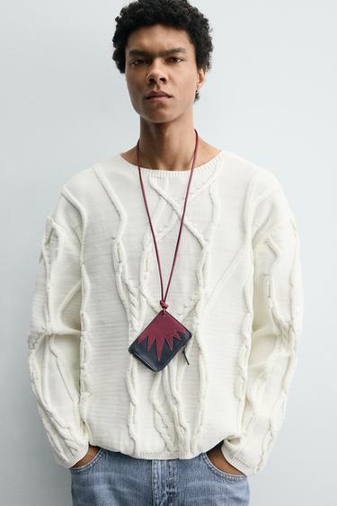 PORTA-CARTÕES DE COURO COM PINGENTE SAMUEL DE SABOIA X ZARA - Fúcsia da Zara - Imagem 0