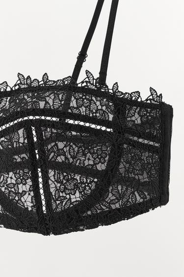 SOUTIEN-GORGE ARMATURES MESH DENTELLE - Noir de Zara - Image 6