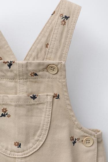 FLORAL TWILL DUNGAREES - Beige by Zara - Image 2