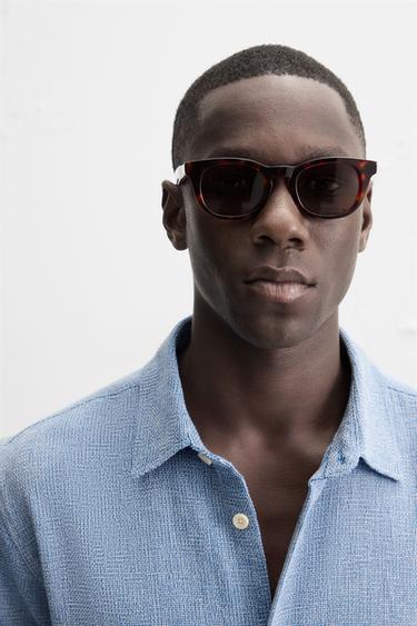 TEXTURED REGULAR FIT SHIRT - Blue/White by Zara - Image 5