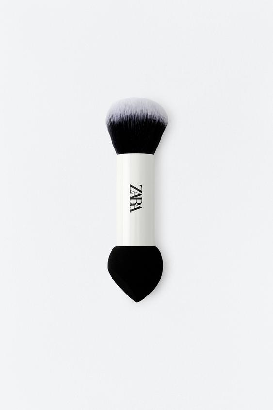 2-in-1 Face Brush & Make-Up Sponge - TINTED LEATHER by Zara - Image 0