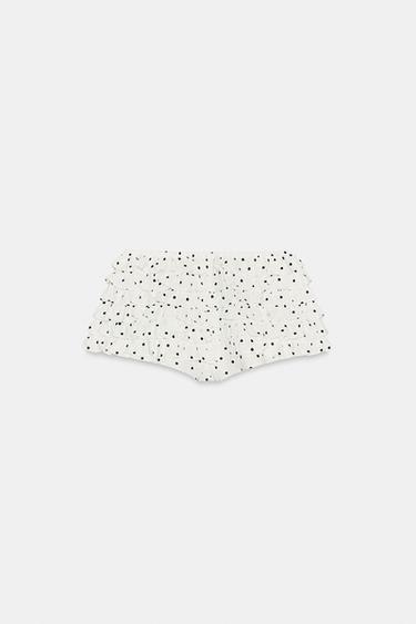 MINI RUFFLED POLKA DOT SHORTS - Ecru / Black by Zara - Image 6