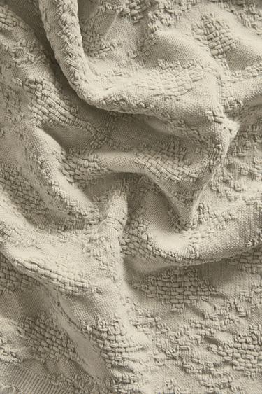 DIAMOND JACQUARD THROW - Light green by Zara