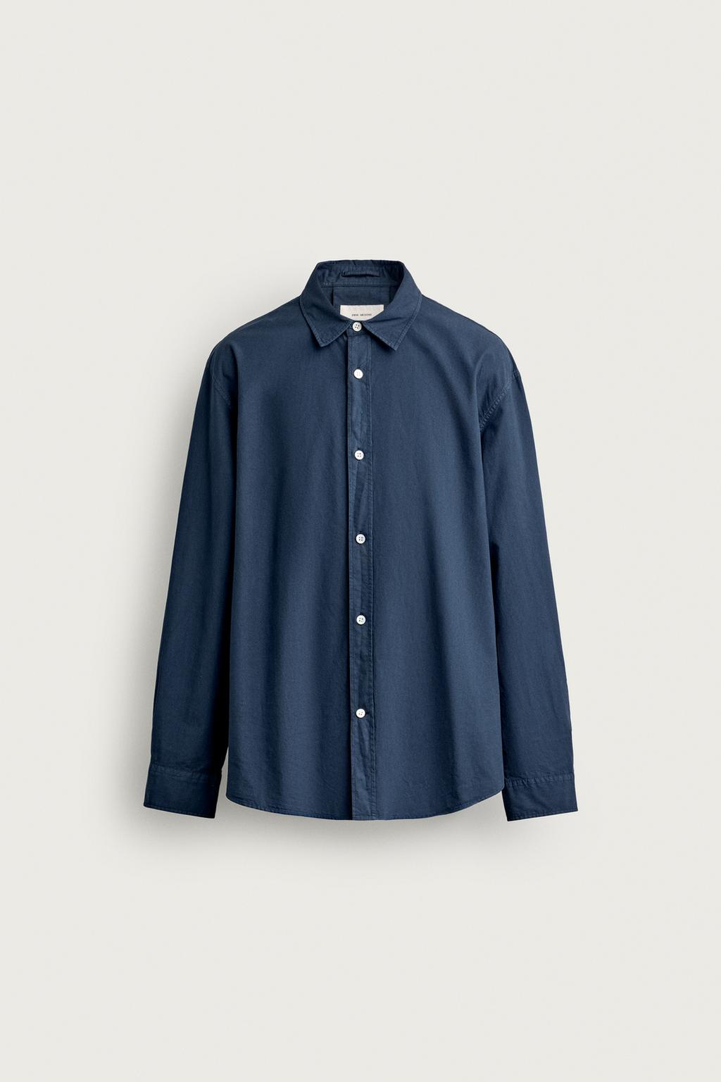 Indigo Cotton Relaxed-fit Shirt — Men's