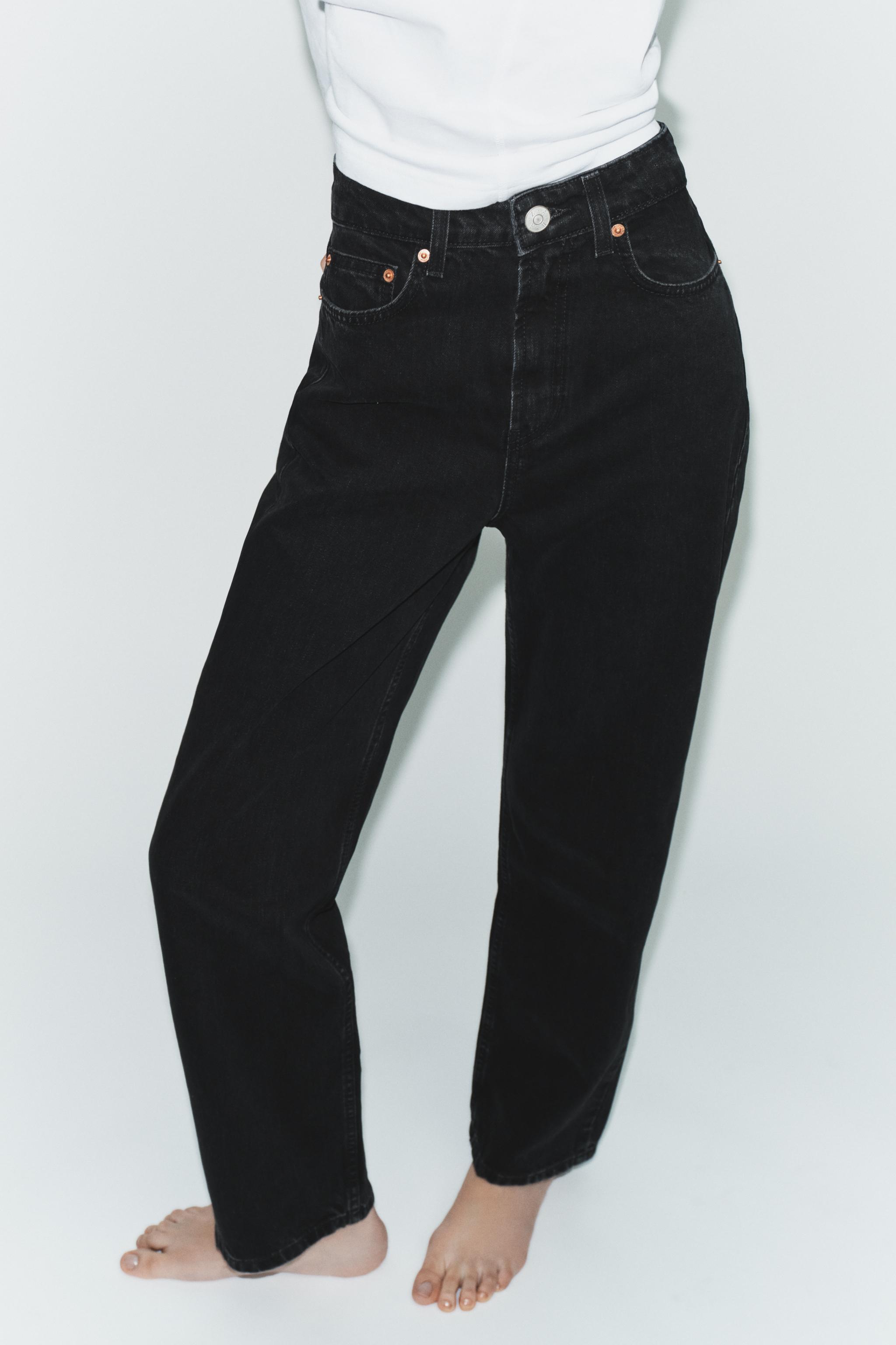 TRF MOM FIT HIGH-WAIST JEANS — Black