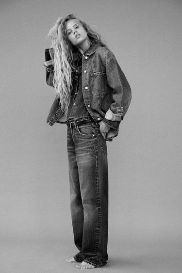 JEANS TRF RELAXED OVERSIZE TAPERED TIRO ALTO - Marino de Zara