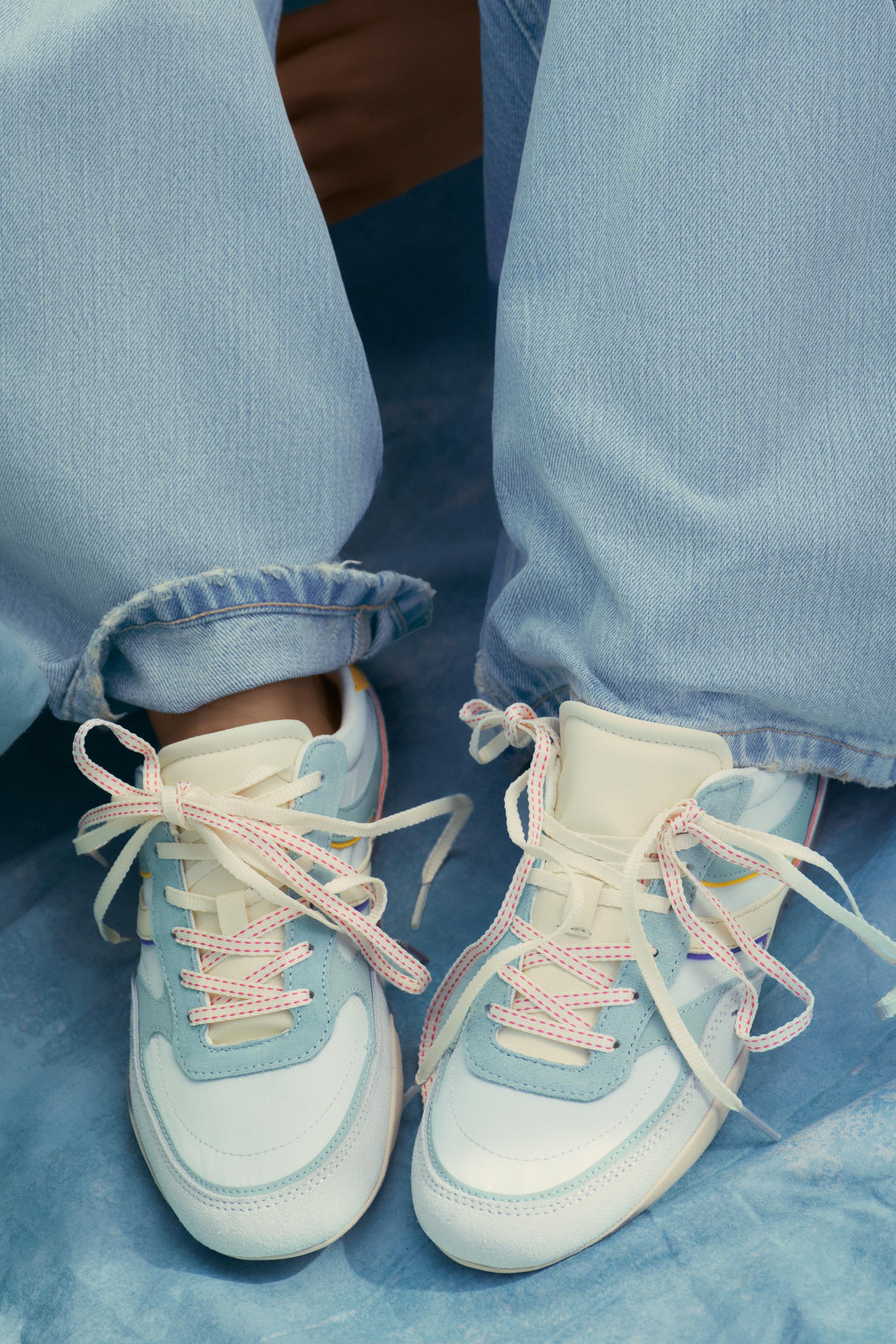 COLOUR BLOCK RUNNING TRAINERS Sea Green ZARA India