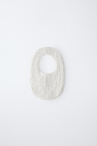 STAR TEXTURED BIB - Ecru by Zara