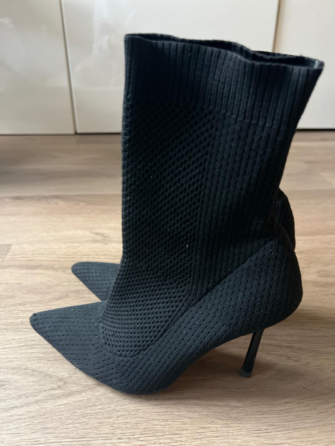 STRETCH FABRIC HIGH HEEL ANKLE BOOTS - Image 4